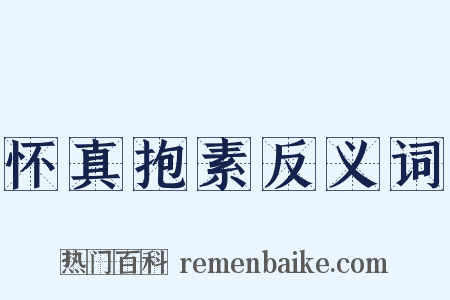 怀真抱素反义词是什么意思的图片